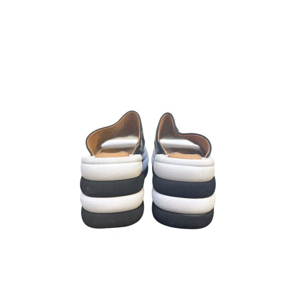 LDP Black & White Geometric Wedge Platform Sandals Size 7.5 - Picture 6 of 8